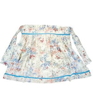 Vintage Half Handmade Apron Butterfly Motif 70s MCM Kitchen Decor Retro
